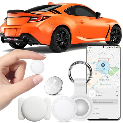 GPS Coche Localizador, GPS Coche localizador Compatible con Google Find Hub (Sólo Android) Magnético GPS Tracker Tag Rastreador Oculto, Localizador GPS para Vehículos Sin cuota Mensual (Blanco)