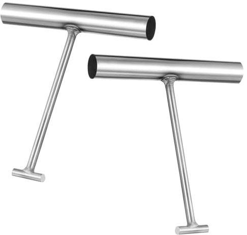 Issimober 2 Pcs Manhole Keys T-Shaped Stainless Steel Manhole Cover Lifter Hook Heavy Duty Drain Grate Lifting Keys for Manhole Covers Septic Tanks Drain Covers Roller Shutter Doors 160mm