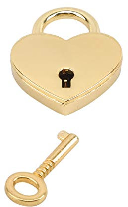 LGJJJ Mini Cadenas en Forme de Coeur avec Serrure d'amour à clé pour boîte Bagages Sac à Main Journal Cadeau de Saint Valentin matériel d'amélioration de la Maison,d'or