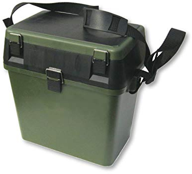 Angelzubehör-Sitzbox, extra gepolsterter Sitz, Schultergurt und Stauraum
