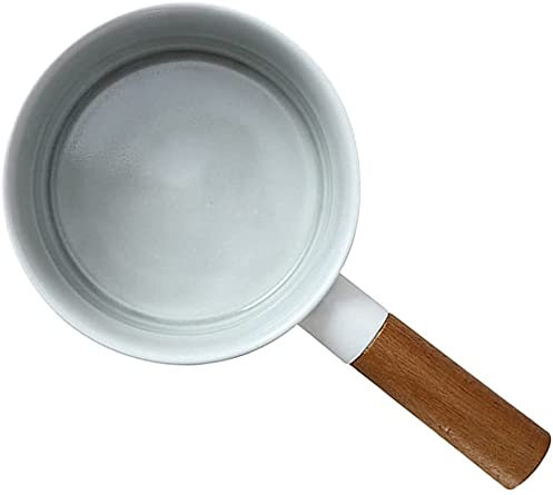 Cul de Poule Bol Enfant saladier INOX Bol Chinois ZHANGZONGBols à Nouilles Bols à céréales en céramique avec Manche en Bois Vaisselle en poterie Assiette à Vaisselle pour Soupe Pho Ramen Bol à