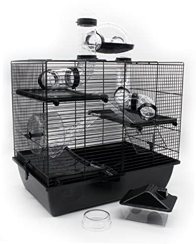 Nagerkäfig Rufus Schwarz 45x50x33cm Käfig Hamster Maus Rennmaus Zubehör NEU