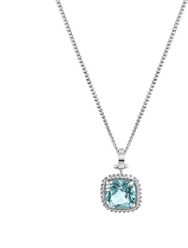 Fascination by Ellen K. Damen Halskette 375/- Gold 42/45cm Glänzend Blautopas beh. weiß 2,30ct. 500341510-2