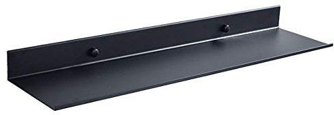 AJINGELA An der Wand montiert Schwimmend Metall Regale Ledge, Schwarz Badezimmer Regal Wandhalterung Regale Platzeinsparung Rostfest Extra stark Schwebende Regale Lagerregal(60cm)