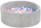 Piscine à balles ronde en velours côtelé avec 200 balles 90 cm (Couleur de la piscine/de balles: gris/blanc, bleu clair, rose clair, cappuccino)