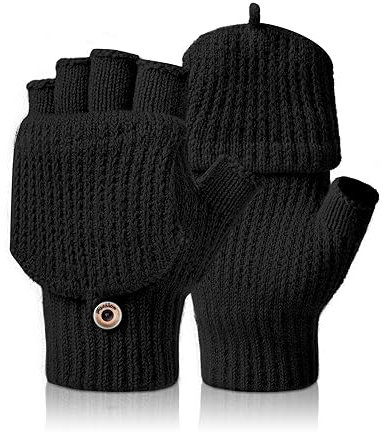 Kiiwah Unisex-Erwachsene Winterhandschuhe, Schwarz, Einheitsgröße, Acryl, Handschuhe
