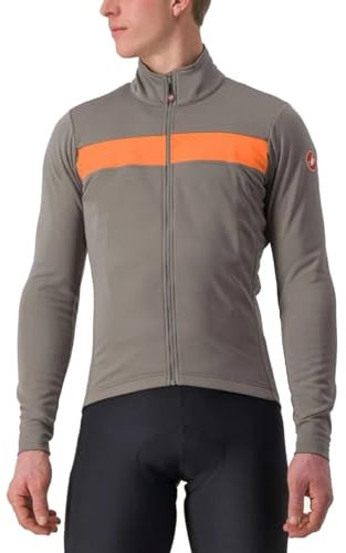 CASTELLI 4521503-064 RADDOPPIA 3 JKT Jacket Herren NICKEL GRAY/RED ORANGE Größe XL