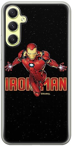 ERT Group Handyhülle für Samsung A34 5G Original und offiziell Lizenziertes Marvel Muster Iron Man 030 optimal an die Form des Handy angepasst, hülle aus TPU