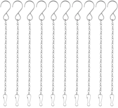 ViLiyDuo 10 Stück Blumentopf Hängende Kette,Metall Ketten zum Aufhängen,Blumenampel Ketten,für Blumentöpfe, Vogelkäfig, Pflanzgefäßen, Laternen und Ornaments (Silber)