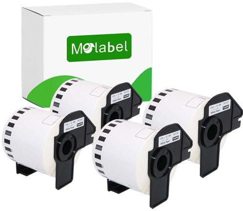 Molabel Adressetiketten DK-22205 DK2205 4er-Pack Rollen (endlose) 62mm x 30,48m kompatibel mit Brother P-Touch QL-500 QL-500A QL-500BS QL-500BW