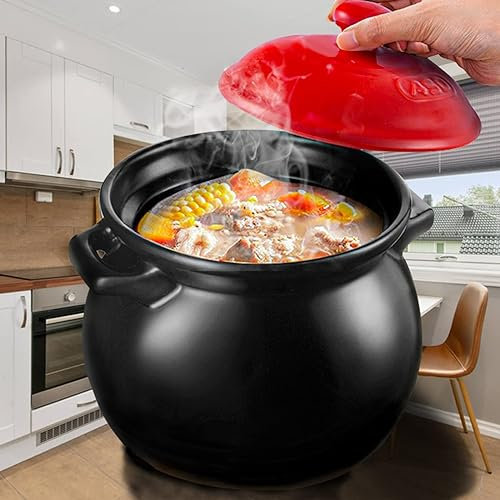 Casserole Dishes,Casserole Dishes with Lids Hob To Oven Casserole Pot Ceramic Stew Pot with Lid Ceramic for Cooking Beans, Rice, Soup, Stove Stew Pot,6L