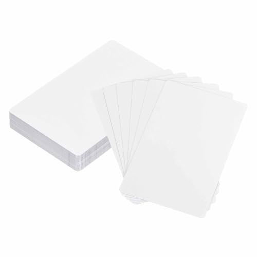 QUARKZMAN 100 Tarjetas de Visita de Metal para Sublimación, 3.4 x 2.1 x 0.018 Pulgadas, Tarjetas de Metal Multipropósito en Blanco de Aluminio, Blanco