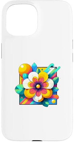 Hülle für iPhone 15 MCM Quadratische Blumenkunst