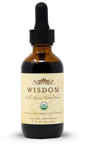 Organic Turmeric, Frankincense and Myrrh – Herbal Supplement Blend for Energy, Detox, Focus, Immunity & Stress – Non-GMO Vegan Tonic with Milk Thistle – Wisdom Bible Based Blend – 2oz Liquid Drops