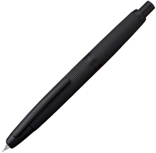 Jinhao 10 Capless Fountain Pen with Box,Brushed Matt Black Retractable Fine Nib Ink Pen with Converter Writing Set