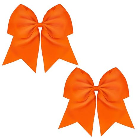 Haarschleifen für Damen, Mädchen, Schleifen-Clip für orangefarbene Haar-Accessoires, für Frauen und Mädchen, Bandschleife, Haarspangen (11 x 9 cm), 2 Stück