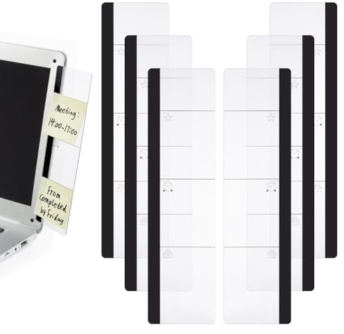 SUPERFINDINGS 6 Stück 2 Stile Monitor Memo Board Desktop Computer Haftnotizhalter Transparent Computer Seitenteil Memo Laptop Message Board Für Büro Schreibtisch 30x8cm