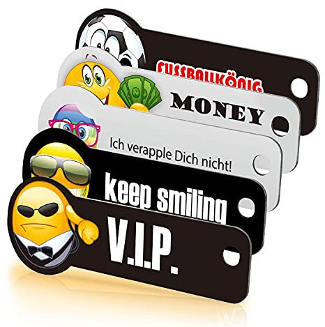 Einkaufswagenlöser SmilKey/Schlüsselanhänger Einkaufschip mit Schlüsselfundservice/Abziehbarer Einkaufswagenchip Metall, Chip Einkaufswagen, Key Finder/ 5 Stück