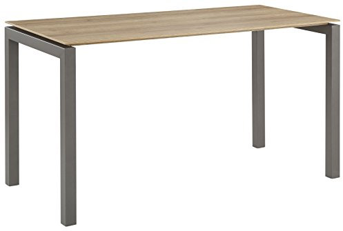 MAJA Möbel Office EINZELMODELLE Schreib-und Computertisch, Holzdekor, Metall Anthrazit-Riviera Eiche, 140,00 x 65,00 x 74,60 cm