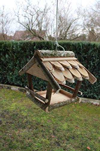 Marcus´ Weidenhandel Vogelhaus Vogelhäuschen Futterhaus Futterhäuschen Vogelhaus Vogelvilla Birke Holz Natur NEU