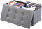infactory Sitztruhe faltbar: Faltbare 2in1-Sitzbank und -truhe, 80 l, bis 300 kg, Stoff-Bezug, grau (Falt Sitzbank, Faltbare Bank, Aufbewahrungsbank)