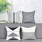 Alishomtll 4er Set Dekorativ Kissenbezug 45x45 cm Kissenhülle Zierkissenbezüge Muster Dekokissenbezug Geometrie für Sofa Couch Polyester, Grau Weiß