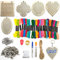 20 Stücke Kreuzstich Kits, Hölzerne Kreuzstich-Schlüsselring-Kits, Multi-Loch Holz Charm Anhänger, Holzlesezeichen-Bastelsets, für Anfänger Kinder Stickerei Nähen Kunst Hause Weihnachten Dekorationen