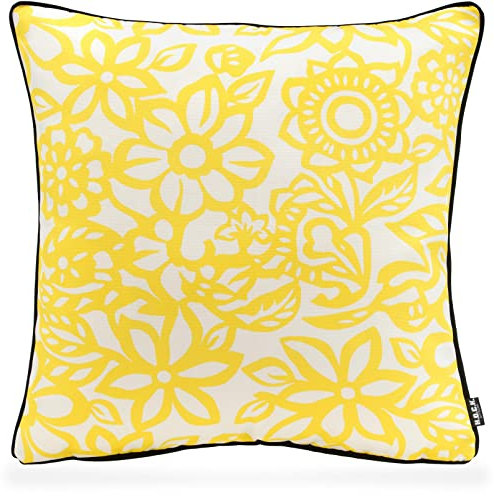 H.O.C.K. Paloma Outdoor Kissen inkl. Füllung und Matratzenkissen (50x50cm, Gelb)