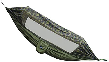 CHAMEEN Ultralight 3-in-1 Camping Hammock Mosquito Net Awning 200 kg Load Capacity Nylon Parachute Breathable 290 x 140 cm