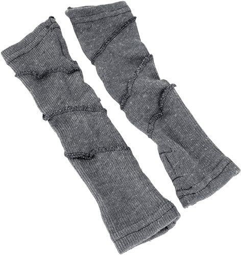 GURU SHOP Baumwoll-Feinstrick Handstulpen, Pulswärmer mit Overlock, Herren/Damen, Grau, Baumwolle, Size:One Size