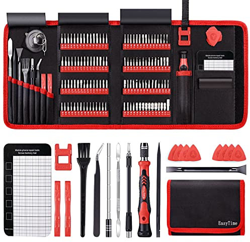 Präzisions-Schraubendreher-Set, EasyTime 146 in 1 Computer-Reparatur-Werkzeug-Set mit 123 Bits, magnetisches Elektronik-Schraubendreher-Set, kompatibel für Laptop, PC, MacBook, Xbox, Haushaltsgeräte
