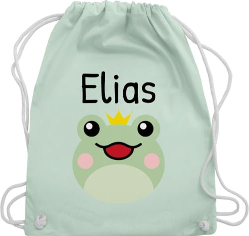 Turnbeutel Rucksack - Kinder Taschen Mädchen - Süßer Frosch - Unisize - Pastell Grün - kitatüte wechselbeutel kindergarten kita name beutel wechselkleidung stoffbeutel wechselwäsche