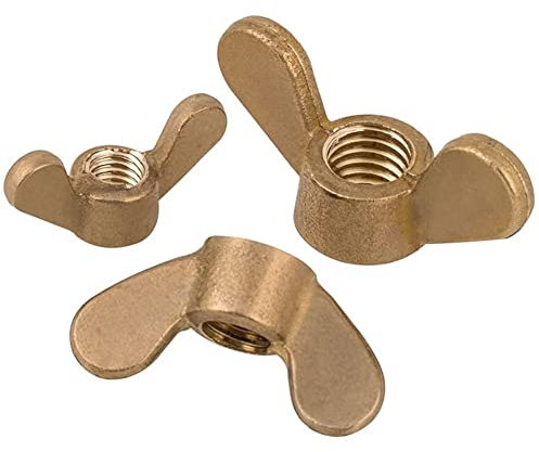 FEEIMOL Dadi ad Alette M3, Dado ad Alette in Ottone, Dado Alette Ottone per Viti, Bulloni (6 Pezzi)