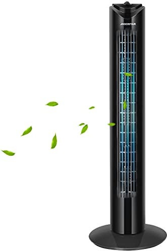 Aigostar Benson Turmventilator, 3 Geschwindigkeiten, Oszillation von 85°, leise, Timer 120 min, 82 cm hoch, kompaktes Design, einfache Installation, tragbarer Standventilator 45 W