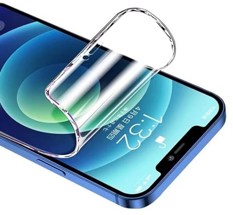 Protector de pantalla para iPhone 12 Pro/iPhone 12, compatible con ID de huellas digitales, Hydrogel flexible importaciones protectores de pantalla antiburbujas, antihuellas, antiarañazos, paquete de