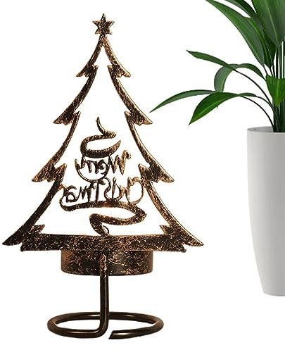 Pratvider Weihnachtsbaum-Kerzenhalter aus Metall,Home Stand Teelichthalter aus Metall - Weihnachtstischaufsatz für Hochzeit, Zuhause, Partys, Schlafzimmer, Wohnzimmer