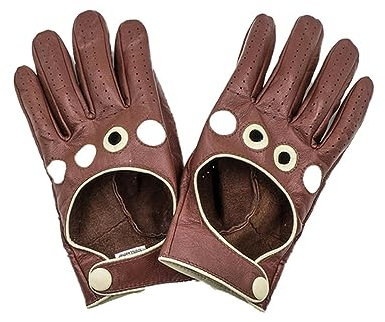 WILsem Retro-Schaffell-Lederhandschuhe, die dünne Handschuhe Fahren, Motorrad, Reiten, Reiten