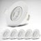 B.K.Licht - 6er Set LED Einbaustrahler 230V, Schwenkbar, warmweißes Licht, LED Strahler für das Badezimmer, IP65, Deckenstrahler, Einbauleuchten, Spots, Badezimmerlampe, 9 x 4,2 cm (DxH), Weiß