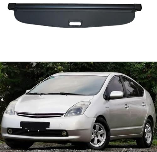 INTCHE Einziehbarer Auto Laderaumabdeckung Rollo für Toyota Prius 2004 2005 2006 2007 2008 2009, Laderaumabdeckung Gepäckrollo Kofferraum-Laderaumabdeckung, Sicherheitsabschirmung,Black