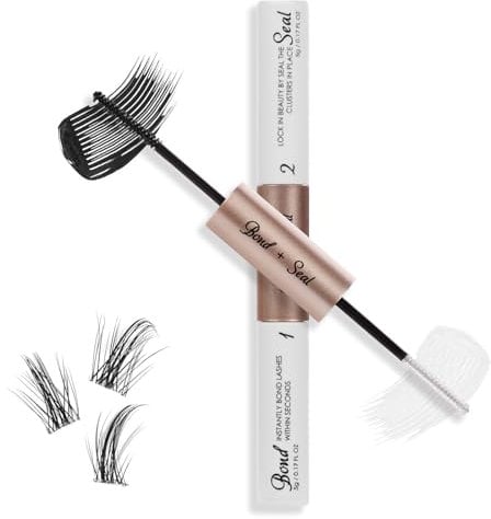 wimony Lash Bond and Seal Cluster Eyelash Lashes Glue for Individual DIY Eyelash Extensions Lasting Strong Hold Waterproof 2 in 1 Mascara Eyelash Extension Glue