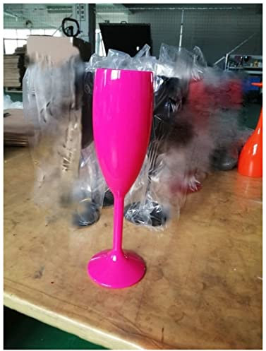 FrEshn Weinglas 2 stücke Acryl Becher Slim Champagnerglas Acryl Feier Party Drink Getränke Wein Champagne Cups Weinglas Plastik (Size : Rose pink)