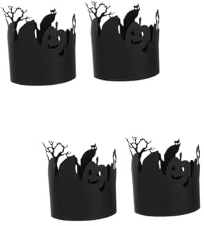 Garneck 40 STK Halloween Lampenschirme Papier Kerzen Seidenpapier flammenlose Teelichtpackungen Halloween tischdeko Halloween Dekoration Kerzen Teelichter Kerzen Kerzenhalter LED