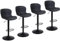 Nusetx Barhocker 4er Set, Barstuhl Höhenverstellbar, Barstühle mit Lehne und Fußstütze, Drehbar Küchenstühle Bar Stool für Esszimmer, Küche und Theke, Schwarz
