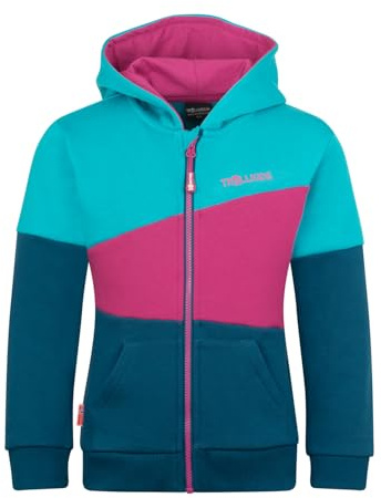 Trollkids Kids Alesund Sweater 176, Dark Turquoise/Madeira Blue