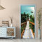 Sticker Porte Poster escalier bord de mer Papier Peint Effet trompe-l'œil Pour Salon Chambre Décoration De La Maison Stickers Muraux Imperméable Stickers Amovibles, Autocollant Porte（83 x 204cm）