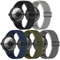 EverAct Lot de 5 bracelets de rechange en nylon extensible compatible avec Google Pixel Watch 3 de 45 mm, élastiques et réglables pour Google Pixel Watch 3 de 45 mm, pour homme et femme, Nylon Métal