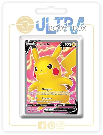 my-booster SWSH04-FR24-UB-170 Pikachu V 170/185 Full Art-Ultraboost X Epée et Bouclier, 4 Voltage Éclatant, Box mit 10 französisch Pokémon-Karten