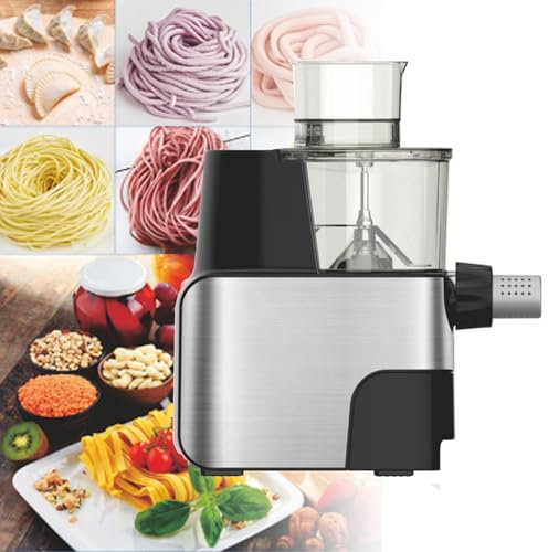 Professionelle Teigpresse | 9 Schneideformen | 450w Motor/1,5L | Automatische Nudelmaschine FüR Zuhause| Elektrische Teigknet Und Nudelausgabemaschine | Leiser Betrieb |Leicht Zu Reinigen ,Black