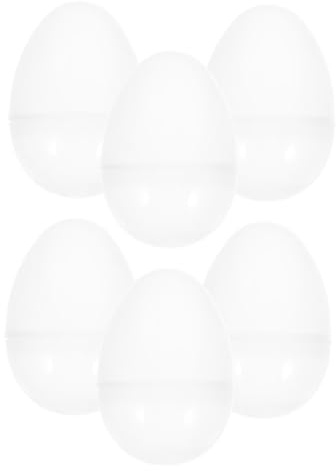 Luxshiny 6 Stück Befüllbare Plastikeier Transparent 8cm Große Süßigkeitenboxen für Ostern Party Wiederverwendbare Eier zum Befüllen