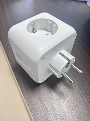 7-in-1 Steckdosenwürfel ohne Kabel: 3-Fach Mehrfachsteckdose mit USB-C & Schuko (4000W/16A), USB Steckdose, Steckdosenadapter mit Schalter & Kabelhaltern, Ideal für Reise/Büro